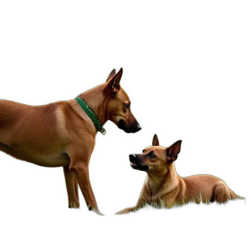 animal, staff, 3d render, photorealistic, concept art, brown, dog, green transparent PNG cut-out