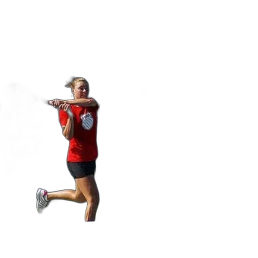 staff, weapon, 3d render, woman, red, shirt, playing, tennis transparent PNG cut-out