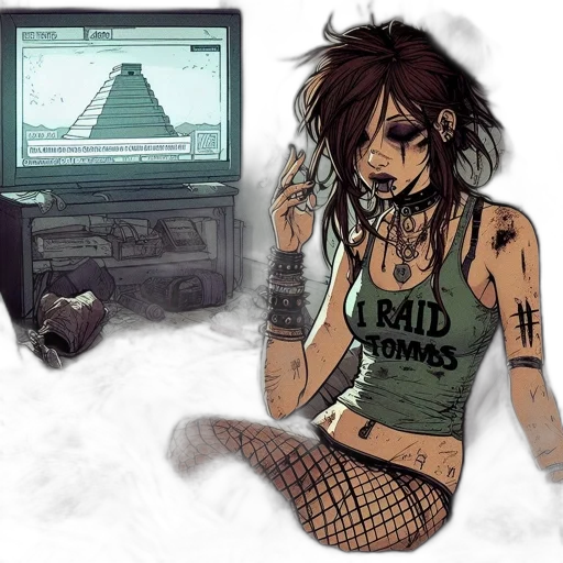 cyberpunk, concept art, vaporwave, pixel art, green, cluttered, room, gothically transparent PNG cut-out