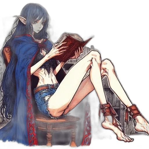 watercolor, concept art, fantasy art, anime, fire, blue, red, dark transparent PNG cut-out