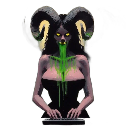 creature, mask, animal, pixel art, concept art, fantasy art, comic book art, green transparent PNG cut-out