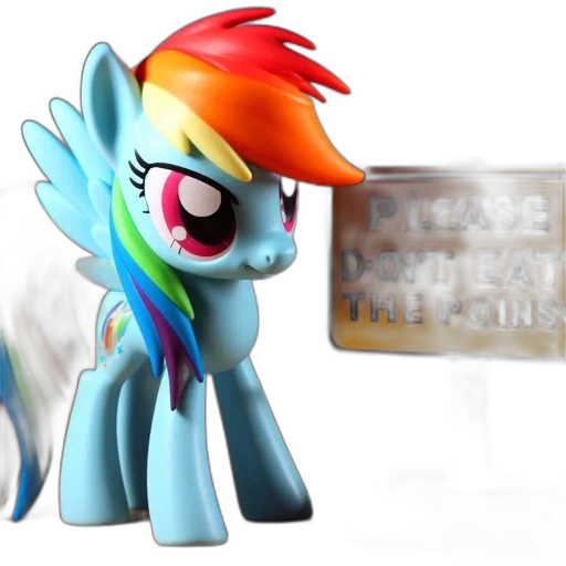 3d render, concept art, rainbow, dash, toy, figure, inspired, little transparent PNG cut-out
