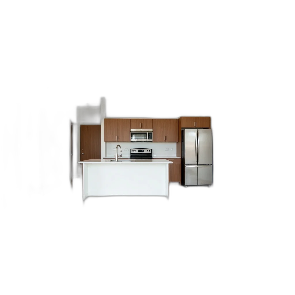 furniture, 3d render, photorealistic, concept art, earth tones, dark, monochrome, spacious transparent PNG cut-out