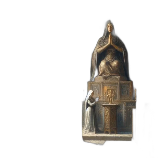 jewelry, crown, furniture, sword, 3d render, gothic, church, interior transparent PNG cut-out