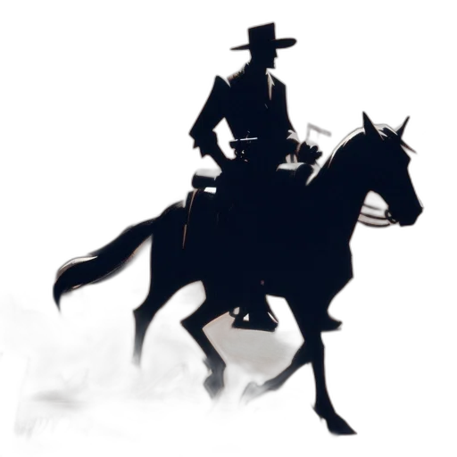 staff, hat, concept art, pixel art, fantasy art, comic book art, cowboy, gallops transparent PNG cut-out