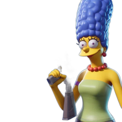hat, crown, creature, dress, 3d render, concept art, cartoon, marge transparent PNG cut-out