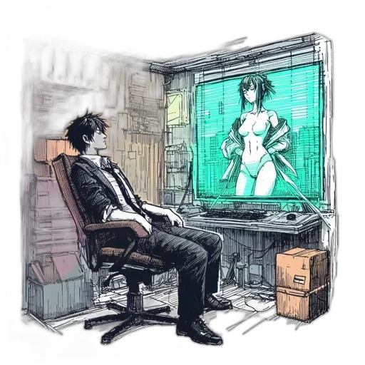 robot, dress, furniture, weapon, cyberpunk, concept art, comic book art, anime transparent PNG cut-out