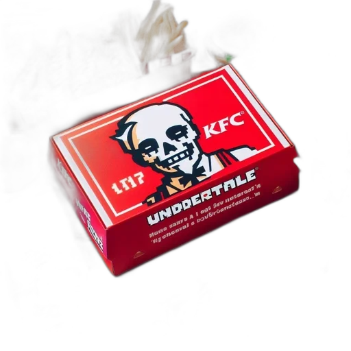 food, kfc, box, featuring, unique, pixelated, design, colonel transparent PNG cut-out