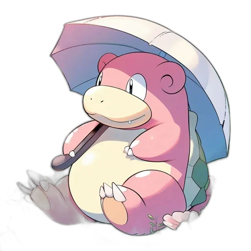 umbrella, dragon, hat, creature, watercolor, concept art, vaporwave, pixel art transparent PNG cut-out