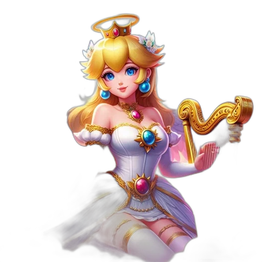 staff, crown, weapon, dress, fantasy art, concept art, pixel art, anime transparent PNG cut-out