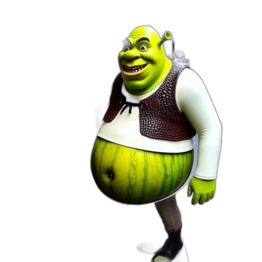 creature, animal, food, staff, 3d render, concept art, photorealistic, shrek transparent PNG cut-out
