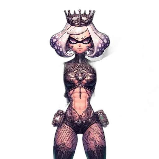 crown, dress, jewelry, concept art, fantasy art, comic book art, pixel art, dark transparent PNG cut-out