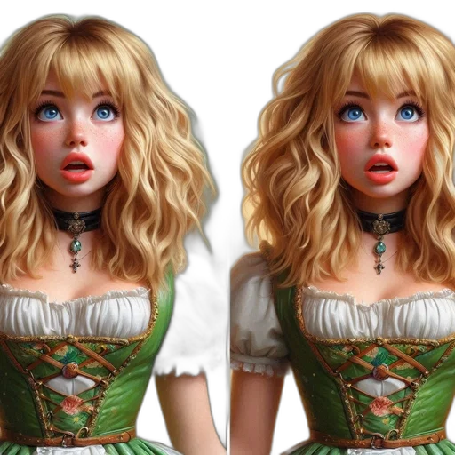 dress, face, 3d render, fantasy art, photorealistic, concept art, image, displays transparent PNG cut-out
