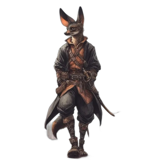 staff, animal, mask, jacket, fantasy art, concept art, pixel art, 3d render transparent PNG cut-out