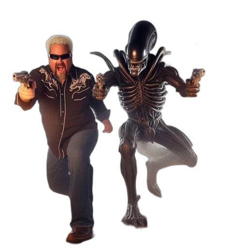 creature, robot, jacket, animal, concept art, 3d render, outer space, armed transparent PNG cut-out