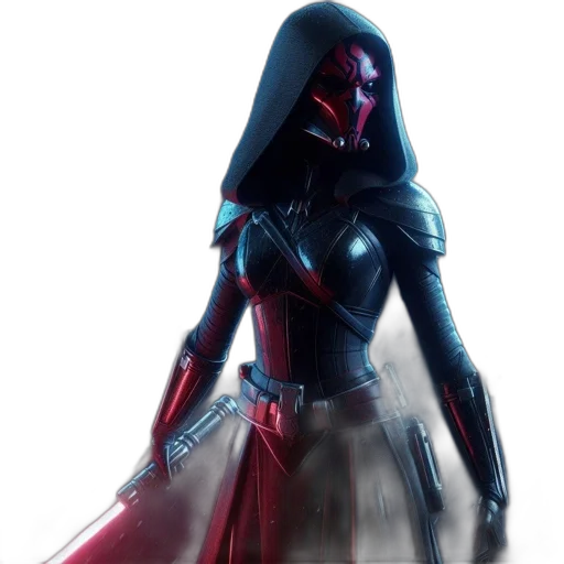 mask, concept art, 3d render, fantasy art, comic book art, red, dark, sith transparent PNG cut-out