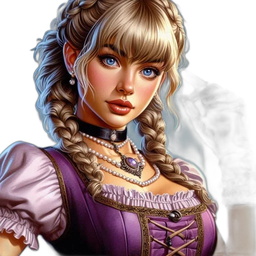 face, staff, jewelry, dress, fantasy art, photorealistic, concept art, pixel art transparent PNG cut-out