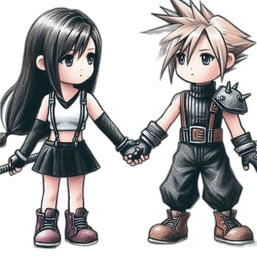 concept art, 3d render, pixel art, fantasy art, monochrome, dark, two, cartoon-style transparent PNG cut-out