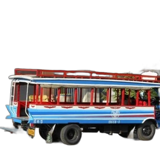 car, 3d render, concept art, photorealistic, colorful, vintage-style, bus, blue transparent PNG cut-out