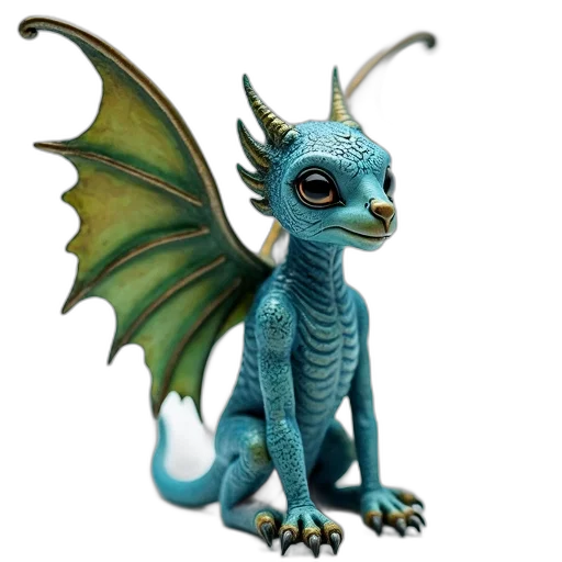 dragon, creature, animal, staff, 3d render, concept art, fantasy art, photorealistic transparent PNG cut-out