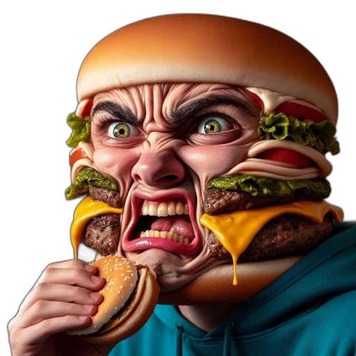food, face, creature, animal, photorealistic, concept art, 3d render, pixel art transparent PNG cut-out