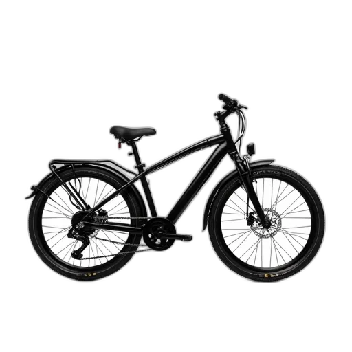black, bicycle, sleek, design, displayed, against, white, background transparent PNG cut-out