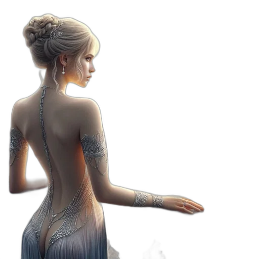 dress, jewelry, concept art, fantasy art, watercolor, photorealistic, fire, blue transparent PNG cut-out