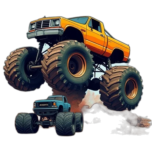 car, concept art, 3d render, pixel art, photorealistic, monster, trucks, clip transparent PNG cut-out