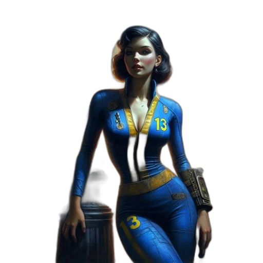 robot, staff, concept art, fantasy art, comic book art, cyberpunk, blue, woman transparent PNG cut-out
