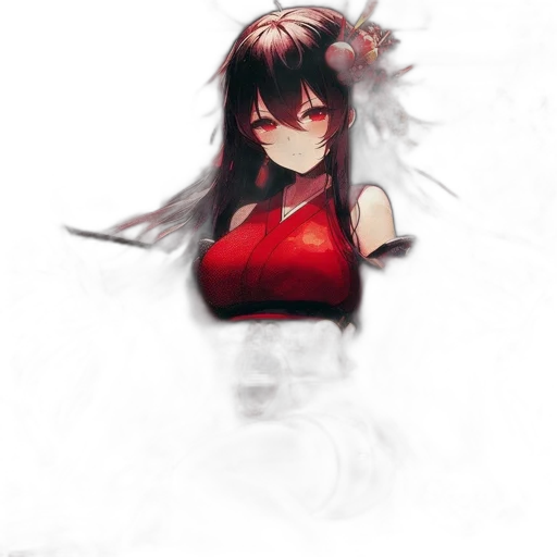 dress, weapon, mask, flower, anime, pixel art, fantasy art, concept art transparent PNG cut-out