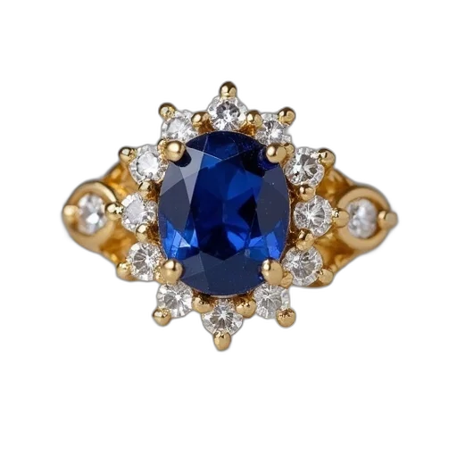 jewelry, crown, blue, 18k, yellow, gold, sapphire, nouveau transparent PNG cut-out