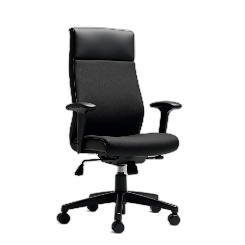 furniture, staff, 3d render, photorealistic, black, office, chair, high transparent PNG cut-out