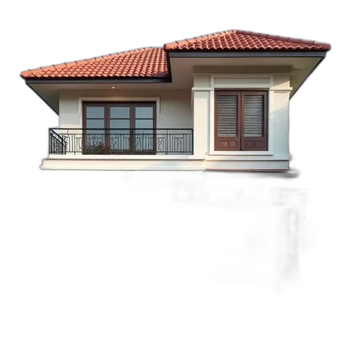 building, furniture, umbrella, 3d render, photorealistic, concept art, pixel art, earth tones transparent PNG cut-out