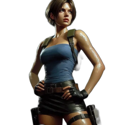 weapon, concept art, photorealistic, comic book art, fantasy art, determined, female, character transparent PNG cut-out