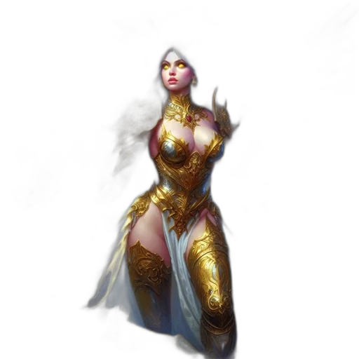 dress, fantasy art, concept art, pixel art, comic book art, golden, earth tones, dark transparent PNG cut-out