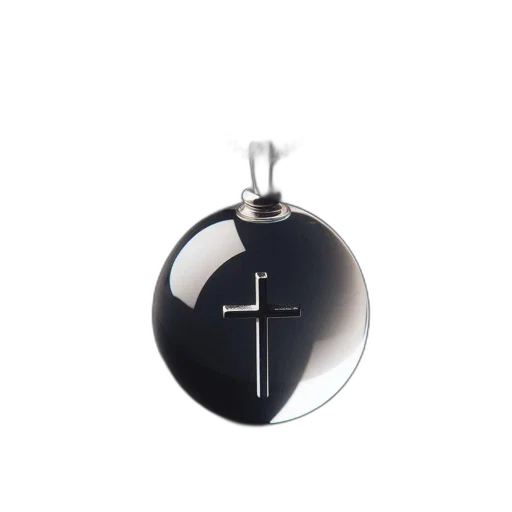 jewelry, 3d render, pendant, cross, engraving, hangs, silver, chain transparent PNG cut-out