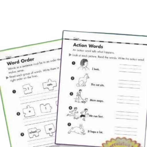 grammar, worksheet, exercises, word, order, action, words, featuring transparent PNG cut-out