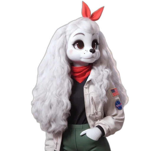 jacket, hair, animal, mask, concept art, 3d render, cartoon, anime transparent PNG cut-out