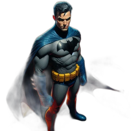 comic book art, concept art, fantasy art, photorealistic, dark, batman, stands, rooftop transparent PNG cut-out