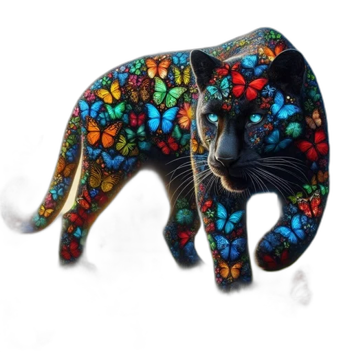 animal, jewelry, photorealistic, fantasy art, 3d render, concept art, colorful, black transparent PNG cut-out