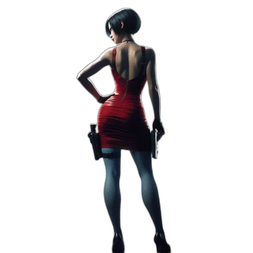 dress, robot, hat, staff, concept art, 3d render, cyberpunk, pixel art transparent PNG cut-out