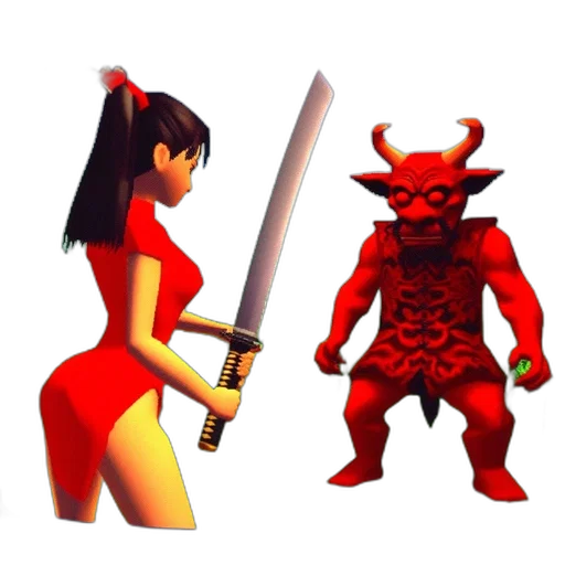 weapon, concept art, 3d render, pixel art, fantasy art, red, female, animated transparent PNG cut-out