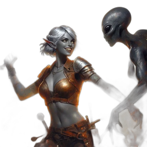 robot, concept art, fantasy art, comic book art, cyberpunk, outer space, underwater, fog transparent PNG cut-out