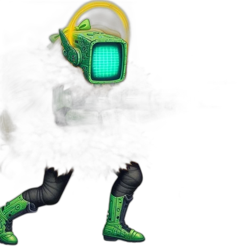 robot, mask, weapon, creature, concept art, 3d render, pixel art, fantasy art transparent PNG cut-out