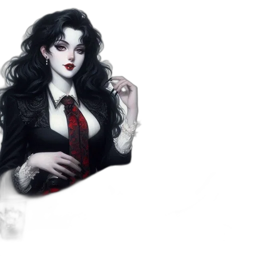 fantasy art, comic book art, concept art, pixel art, dark, red, monochrome, elegant transparent PNG cut-out