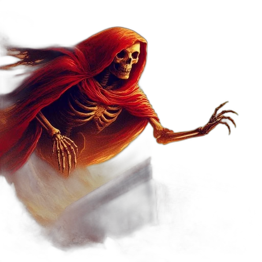 creature, mask, concept art, fantasy art, comic book art, photorealistic, fire, red transparent PNG cut-out