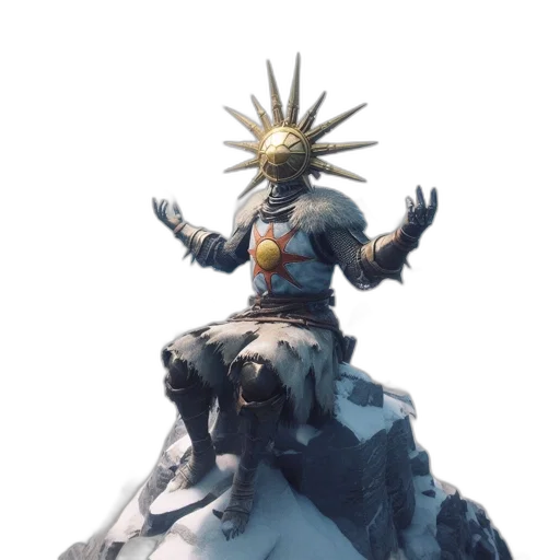 crown, staff, robot, concept art, 3d render, fantasy art, golden, figure transparent PNG cut-out