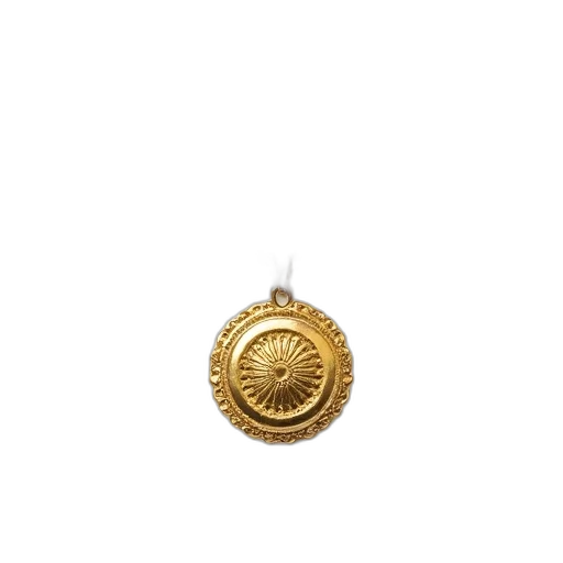 jewelry, staff, crown, flower, 3d render, gold, chain, circular transparent PNG cut-out