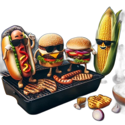 food, animal, weapon, photorealistic, 3d render, concept art, pixel art, barbecue transparent PNG cut-out
