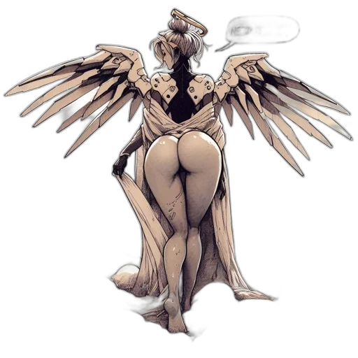 concept art, comic book art, fantasy art, pixel art, earth tones, angelic, figure, stands transparent PNG cut-out